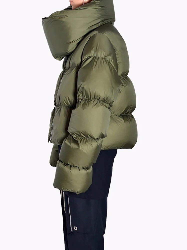 Beige Padded Jacket with scarf